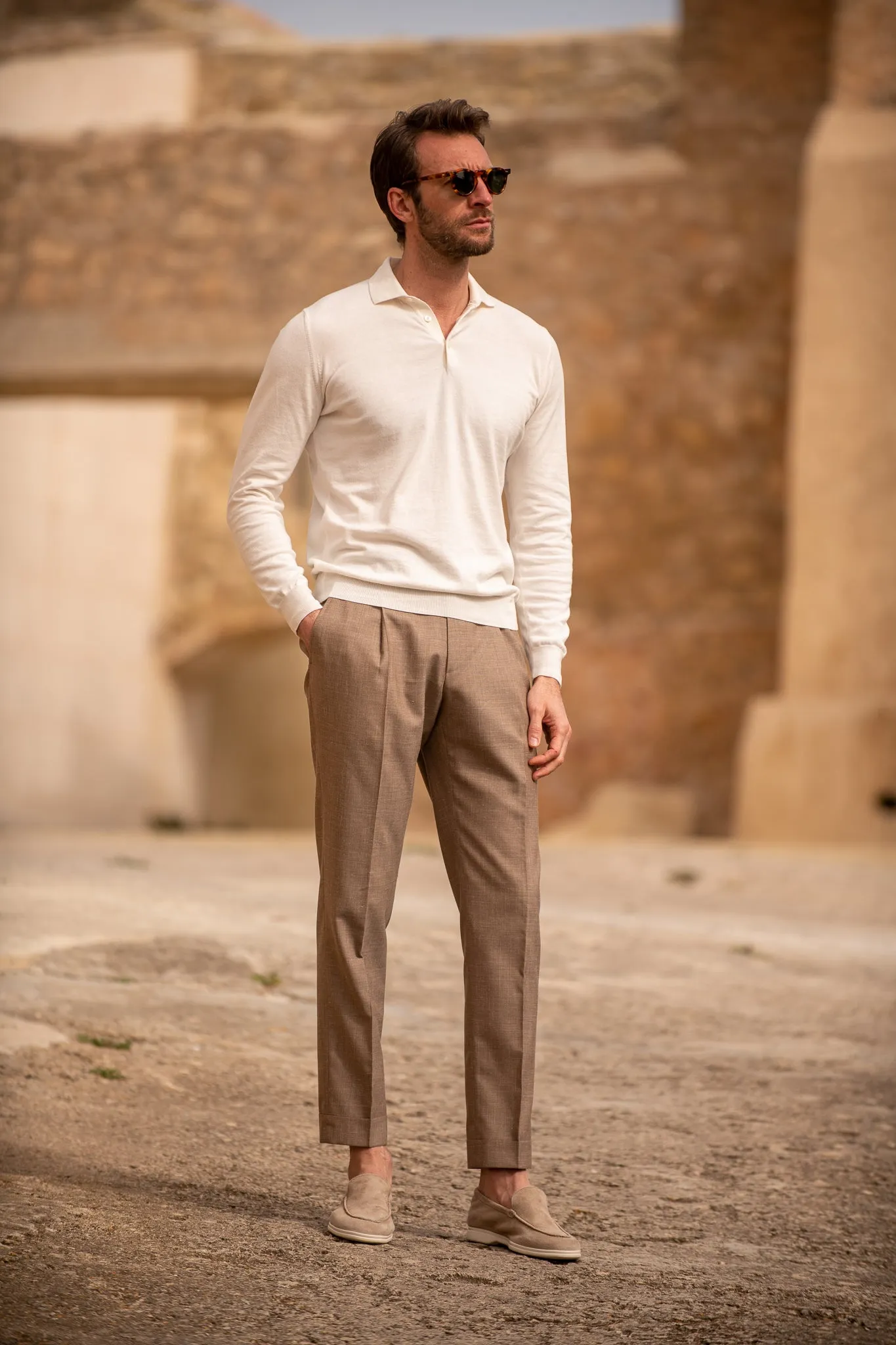 Almond trousers "Soragna Capsule Collection" - Made in Italy