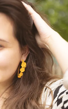 Anneaux d'oreilles ornés de roses I Flamenco