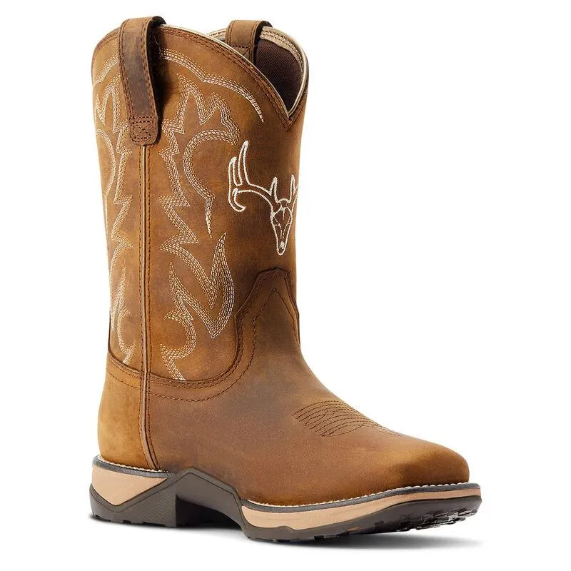 Ariat Women's Anthem Deer Waterproof Brown Leather Cowgirl Boots 10042593