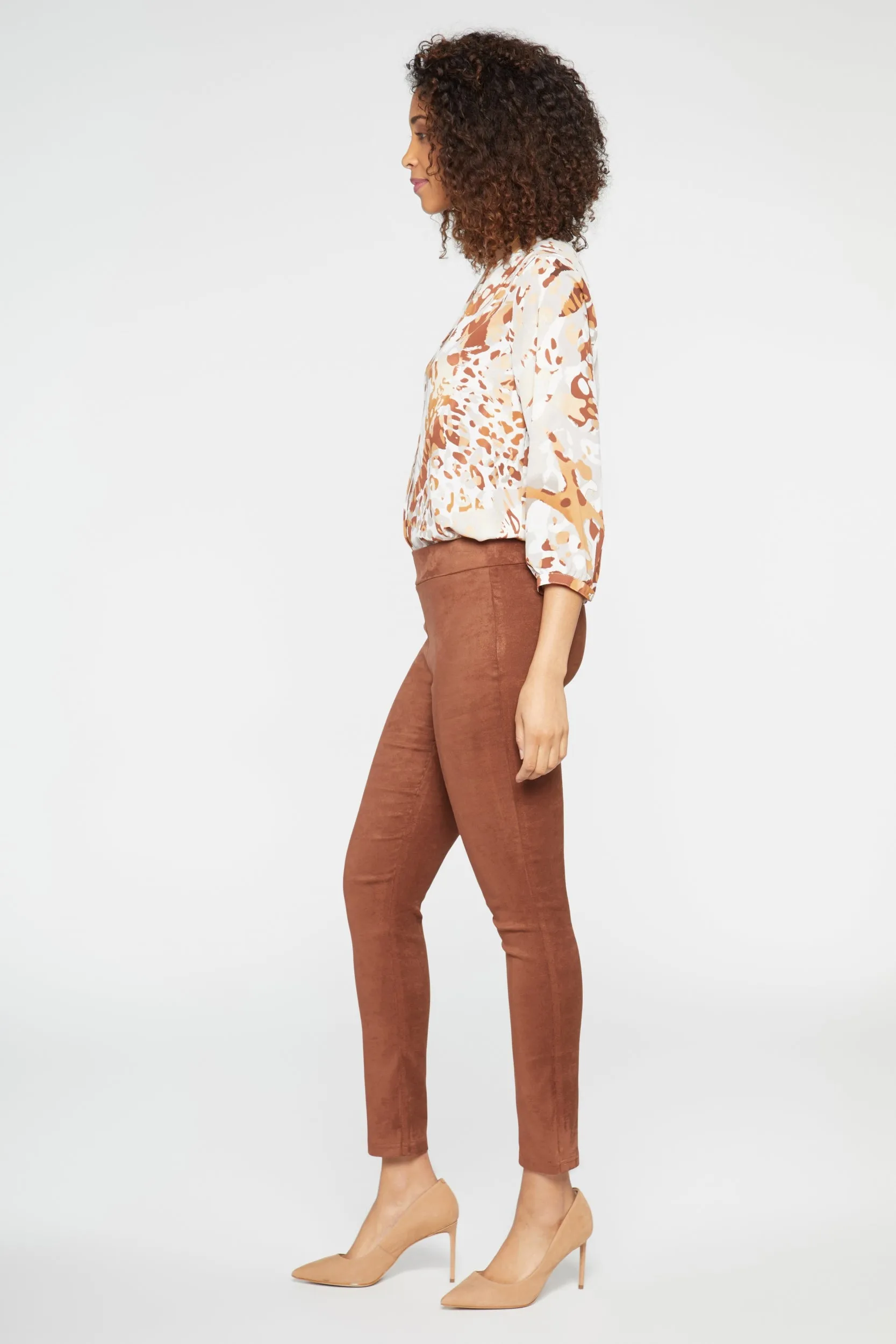 Basic Legging Bruin Faux Suede | Coffee Bean