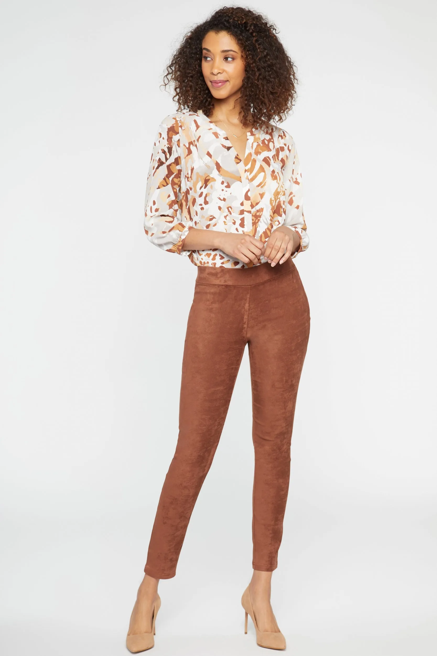 Basic Legging Bruin Faux Suede | Coffee Bean