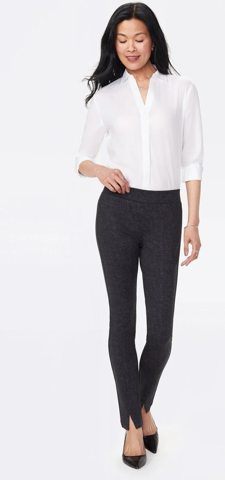 Basic Legging Jeans Zwart-Grijs Jersey | Herringbone Heights