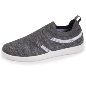 Baskets Confort Femme Slip-on à bandes Gris