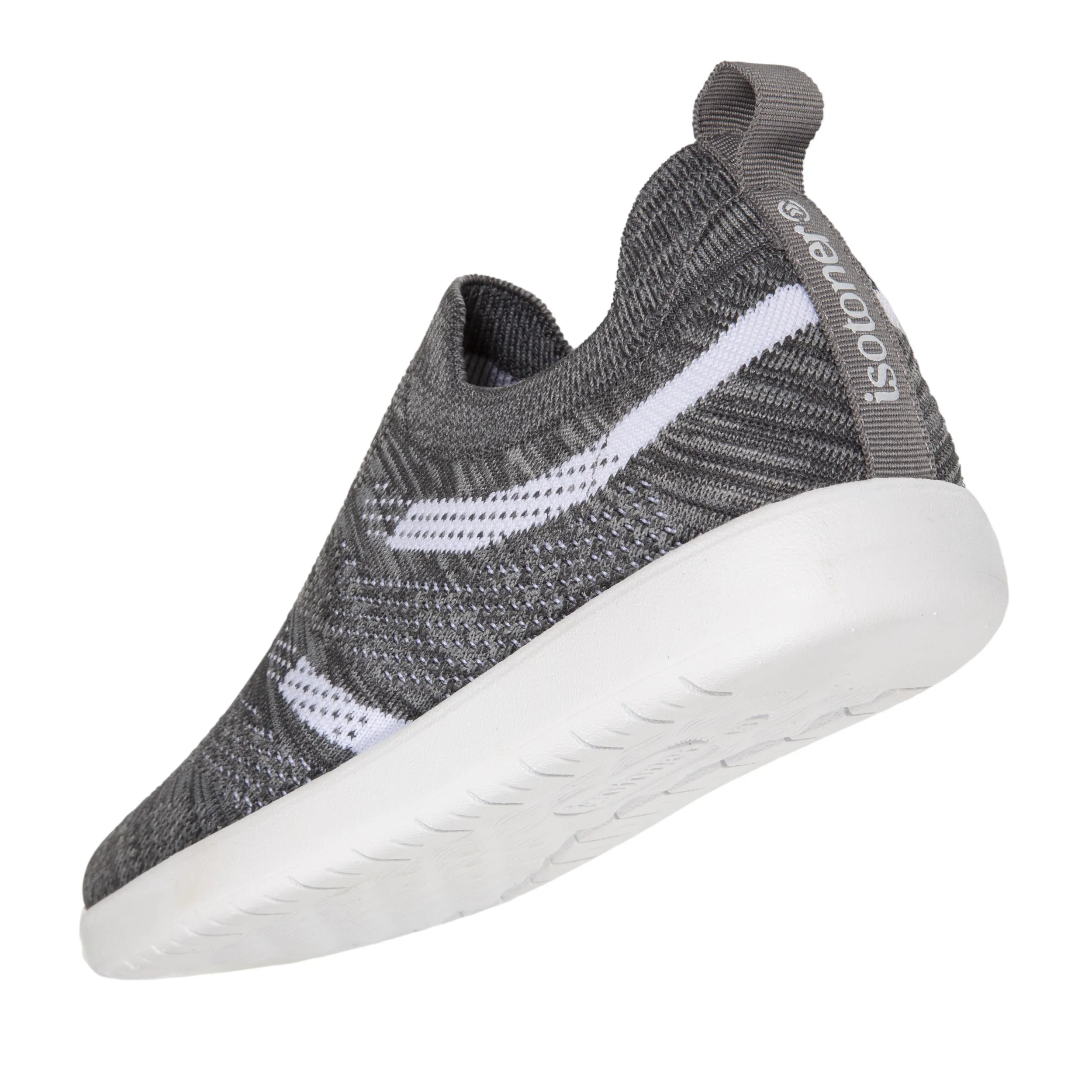 Baskets Confort Femme Slip-on à bandes Gris