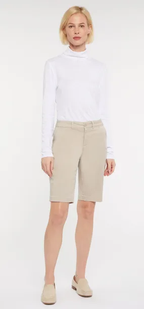 Bermuda Short Beige Stretch Twill | Feather