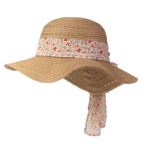 Chapeau Femme capeline Foulard fleurs