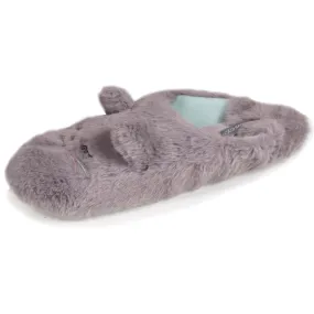 Chaussons Babouches Femme 3D Chat Gris