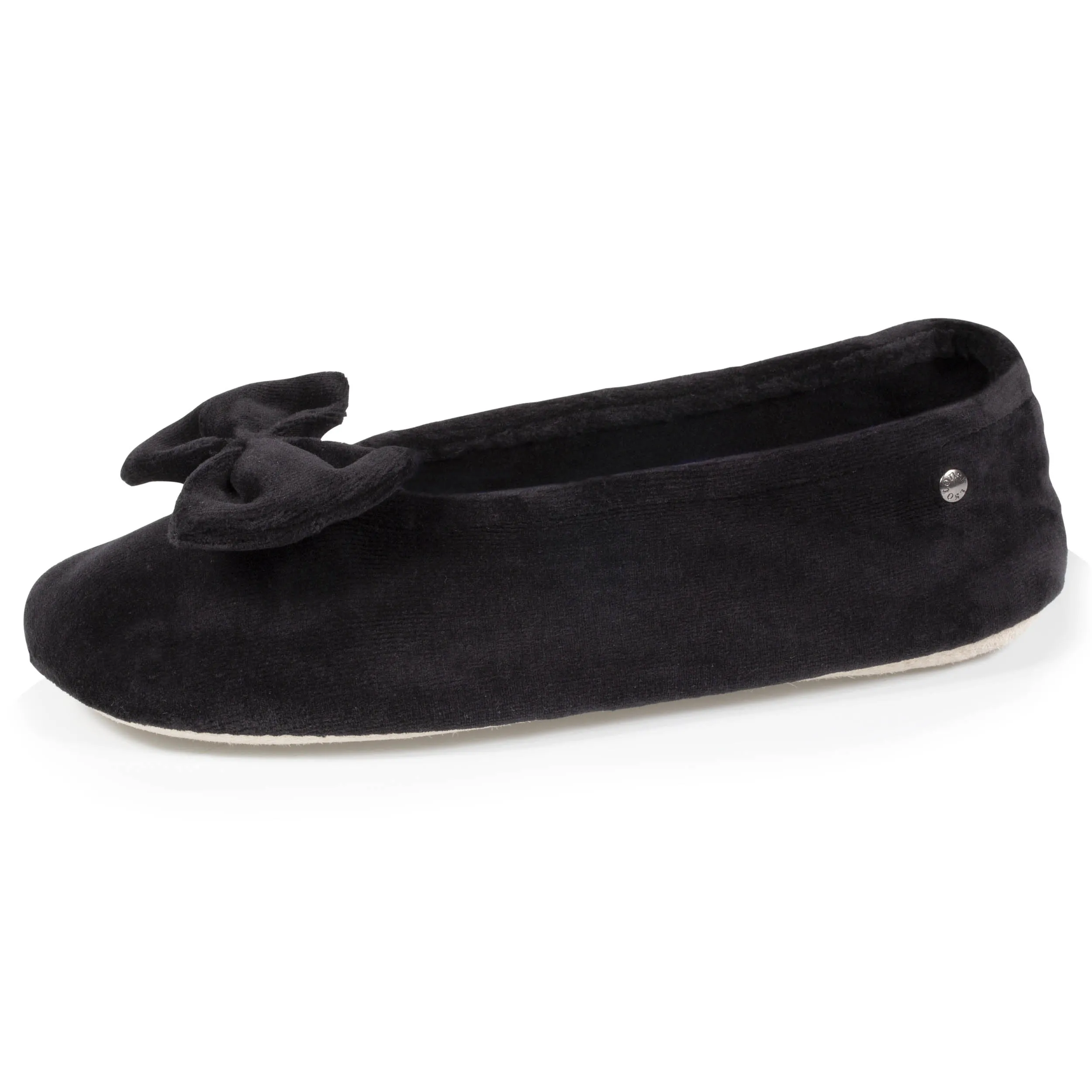 Chaussons ballerines Femme Grand Noeud Noir