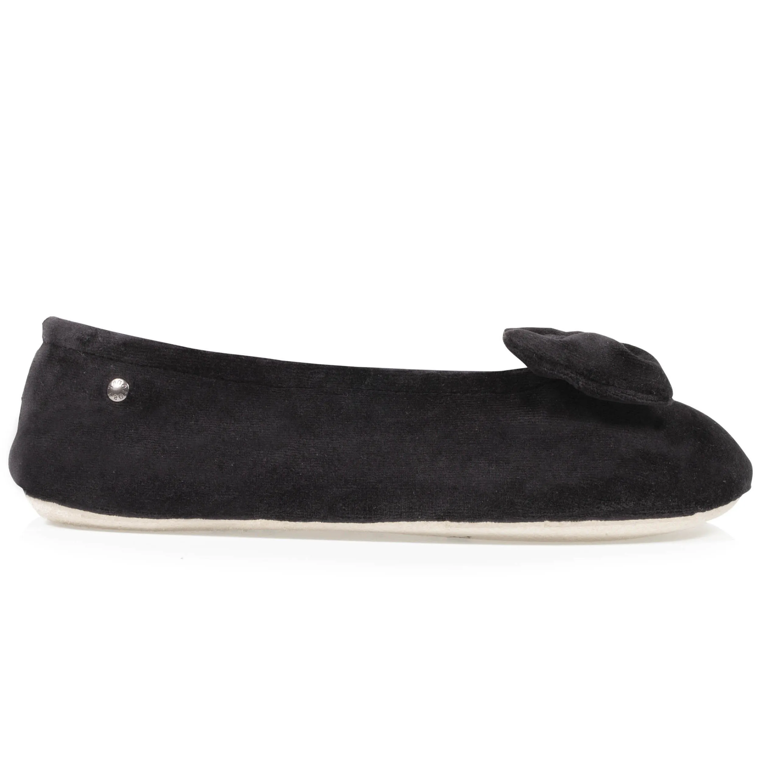 Chaussons ballerines Femme Grand Noeud Noir