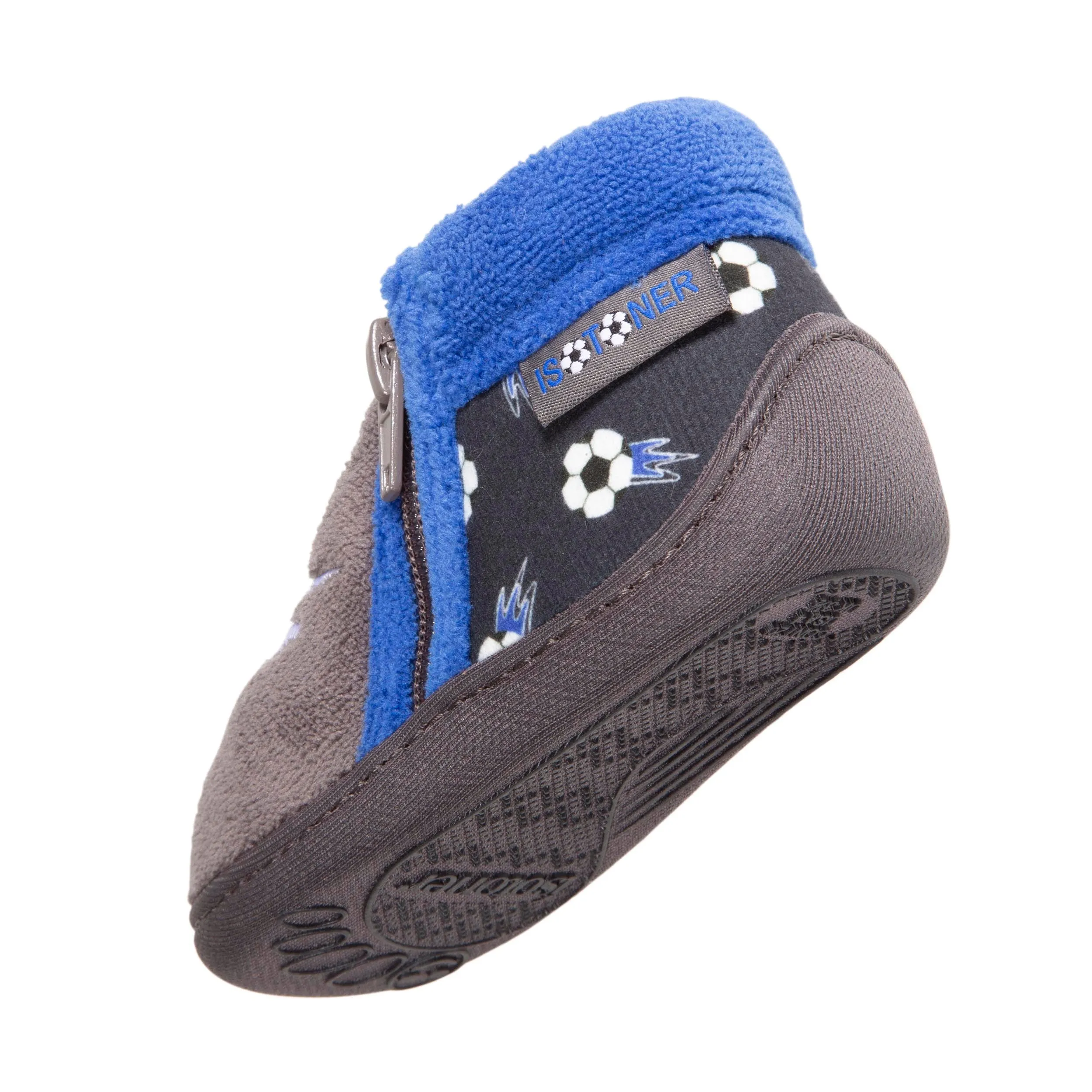 Chaussons bottillons zip Bébé Foot Gris