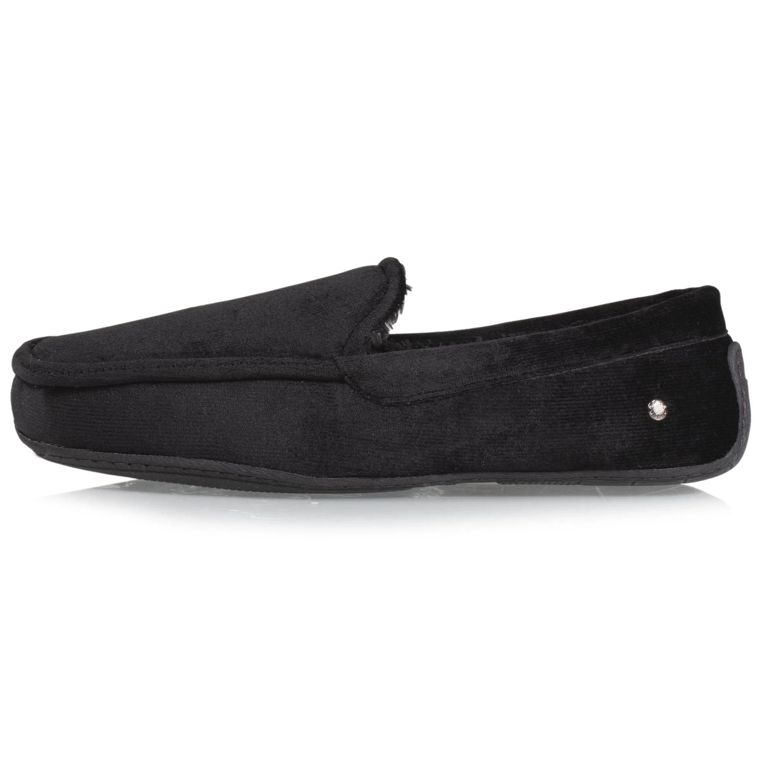 Chaussons mocassins Homme Velours Noir