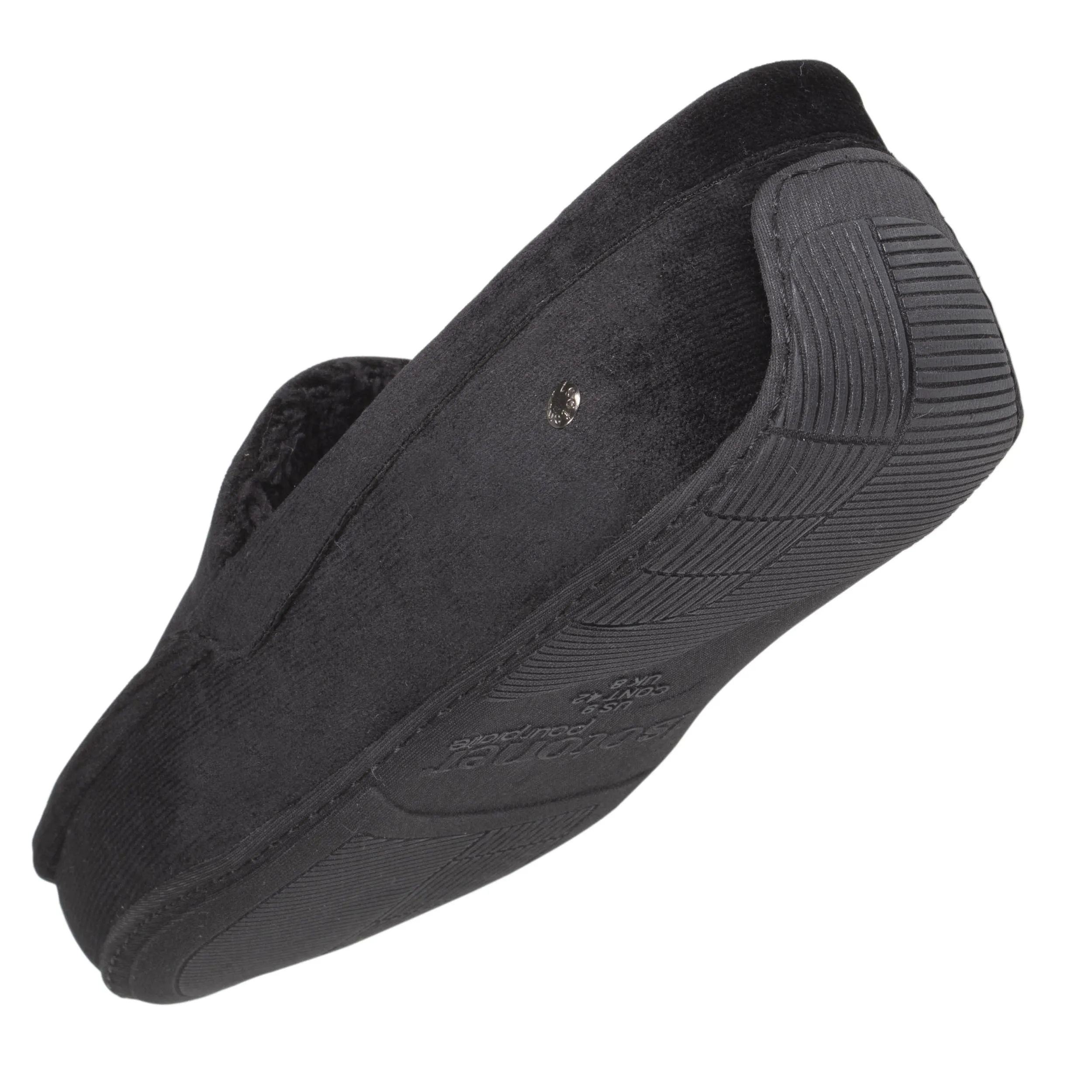 Chaussons mocassins Homme Velours Noir