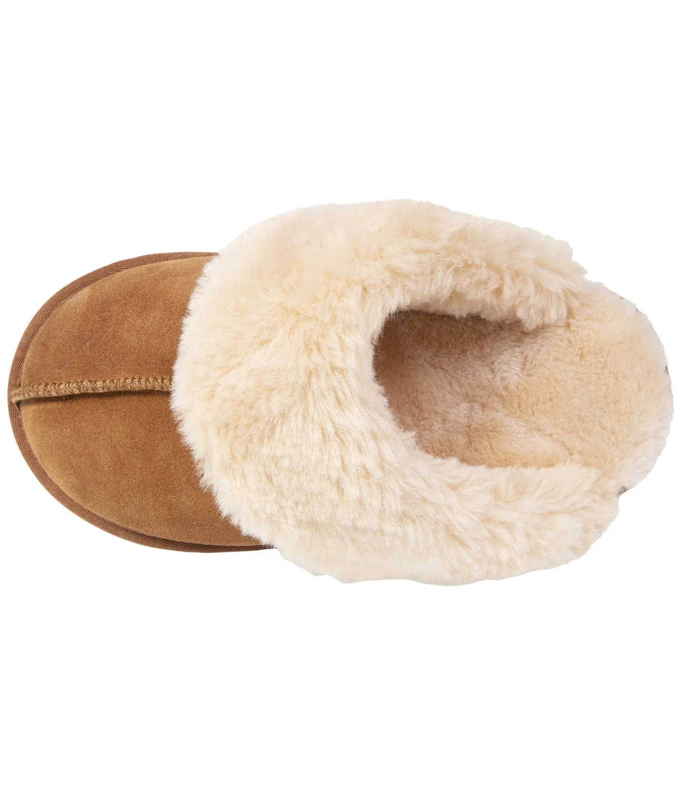 Chaussons mules fourrées Femme Camel