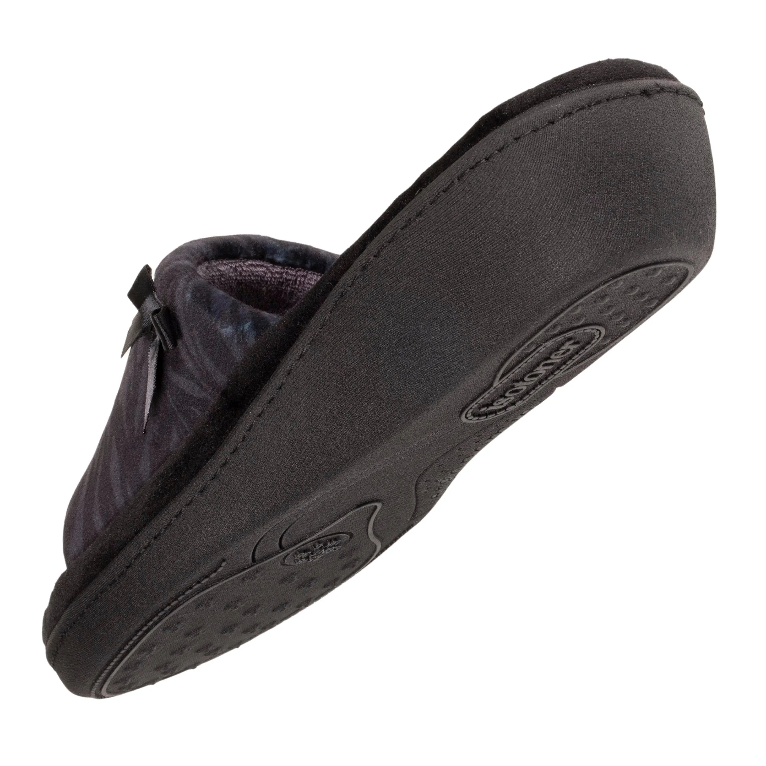 Chaussons sandales Talon Femme Zèbre Noir