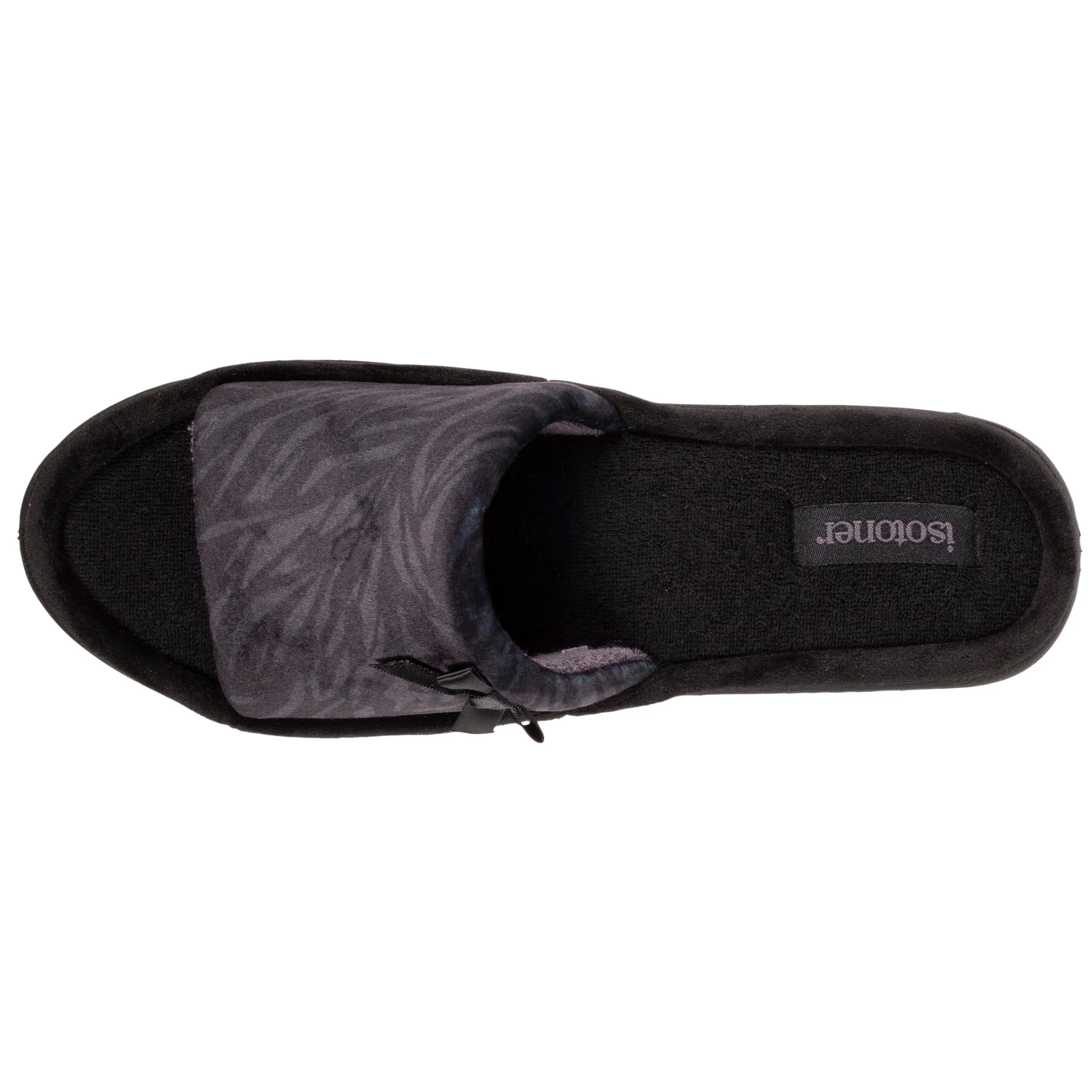 Chaussons sandales Talon Femme Zèbre Noir