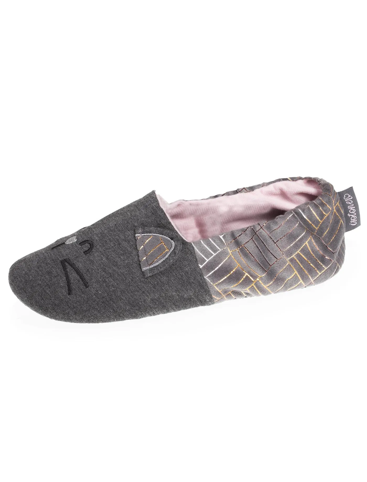 Chaussons slippers Femme 3D Gris chiné foncé