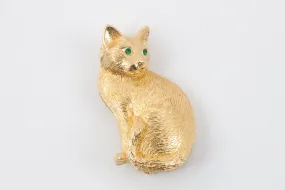 Christian Dior Gold Plated Cat Brooch (17.61g.)