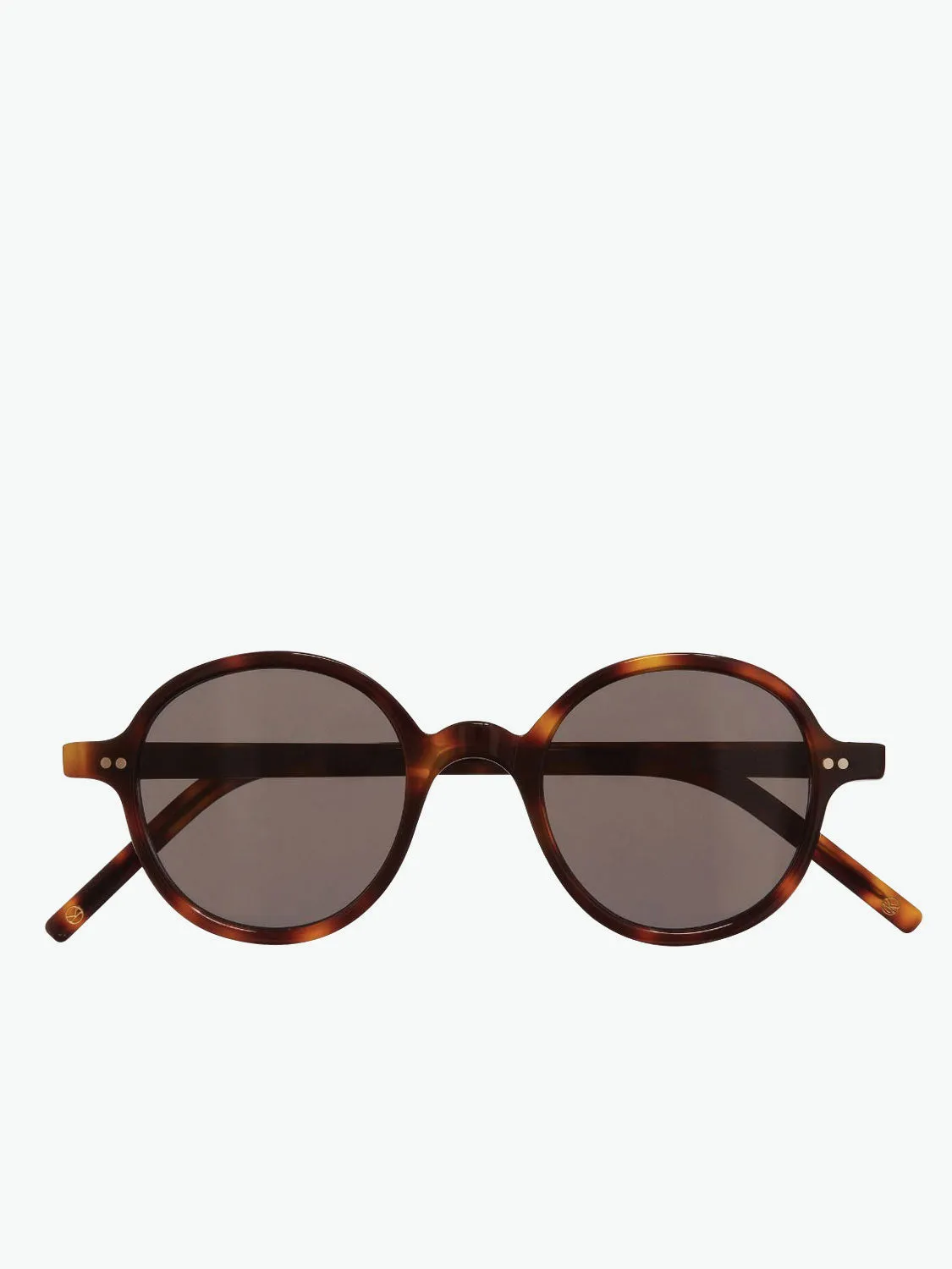 Cutler and Gross Kingsman Round Sunglasses Dark Turtle Havana