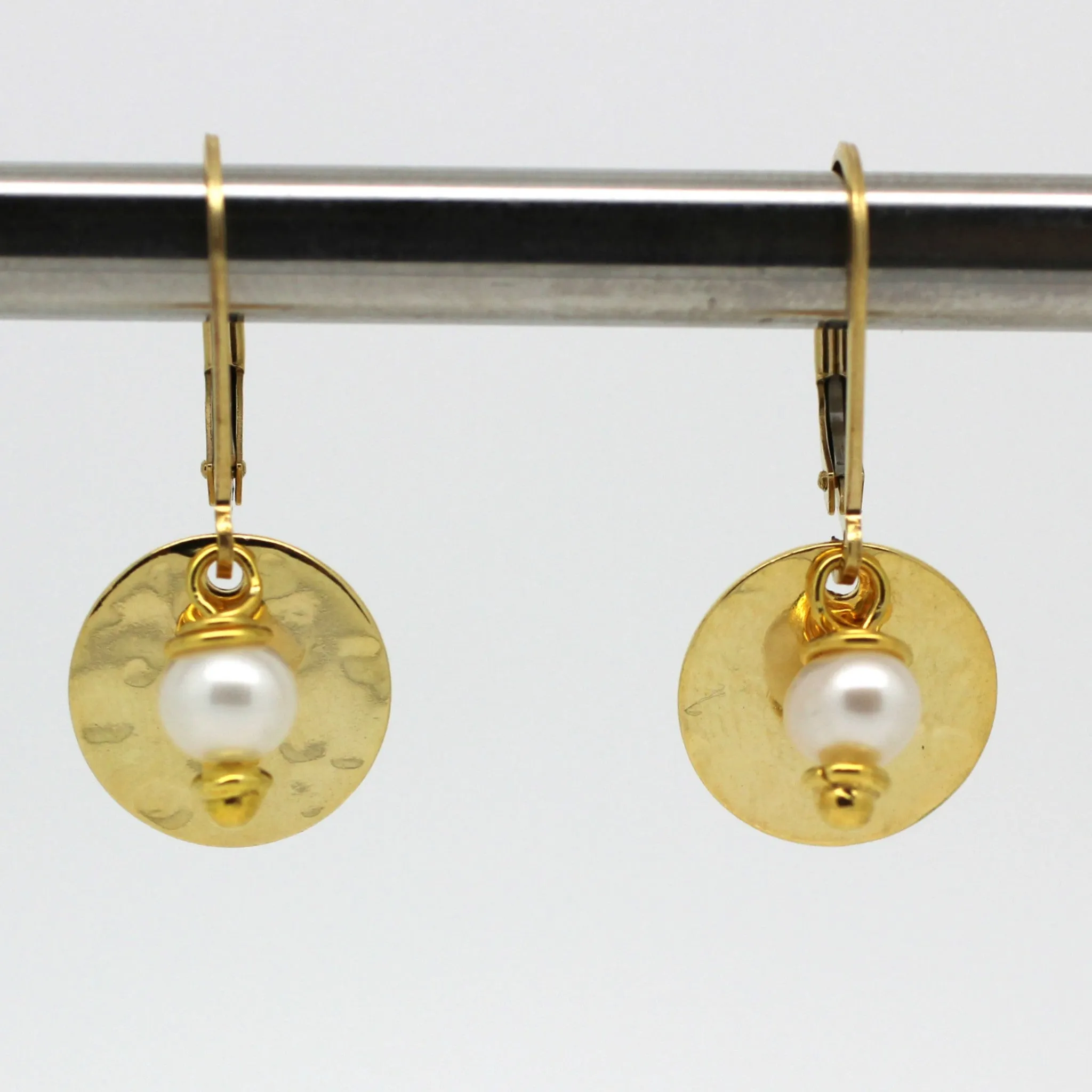 Disc with Bead Earrings