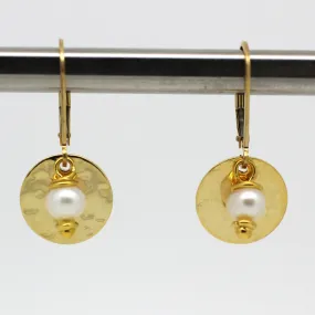 Disc with Bead Earrings