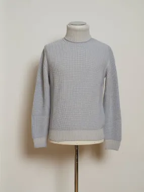 Drumohr Heavy Merino Wool Knit Roll Neck / Light Grey