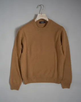 Gran Sasso Felted Cashmere Crewneck / Tobacco