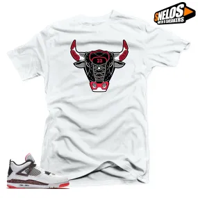 Jordan 4 Retro Hot Lava Sneaker Match-Bull 4 White Tee