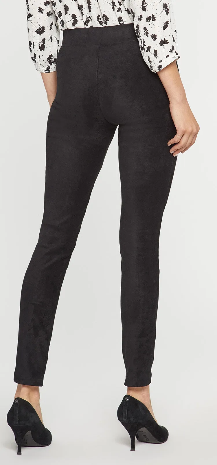 Legging Broek Zwart Stretch Faux Suède | Black