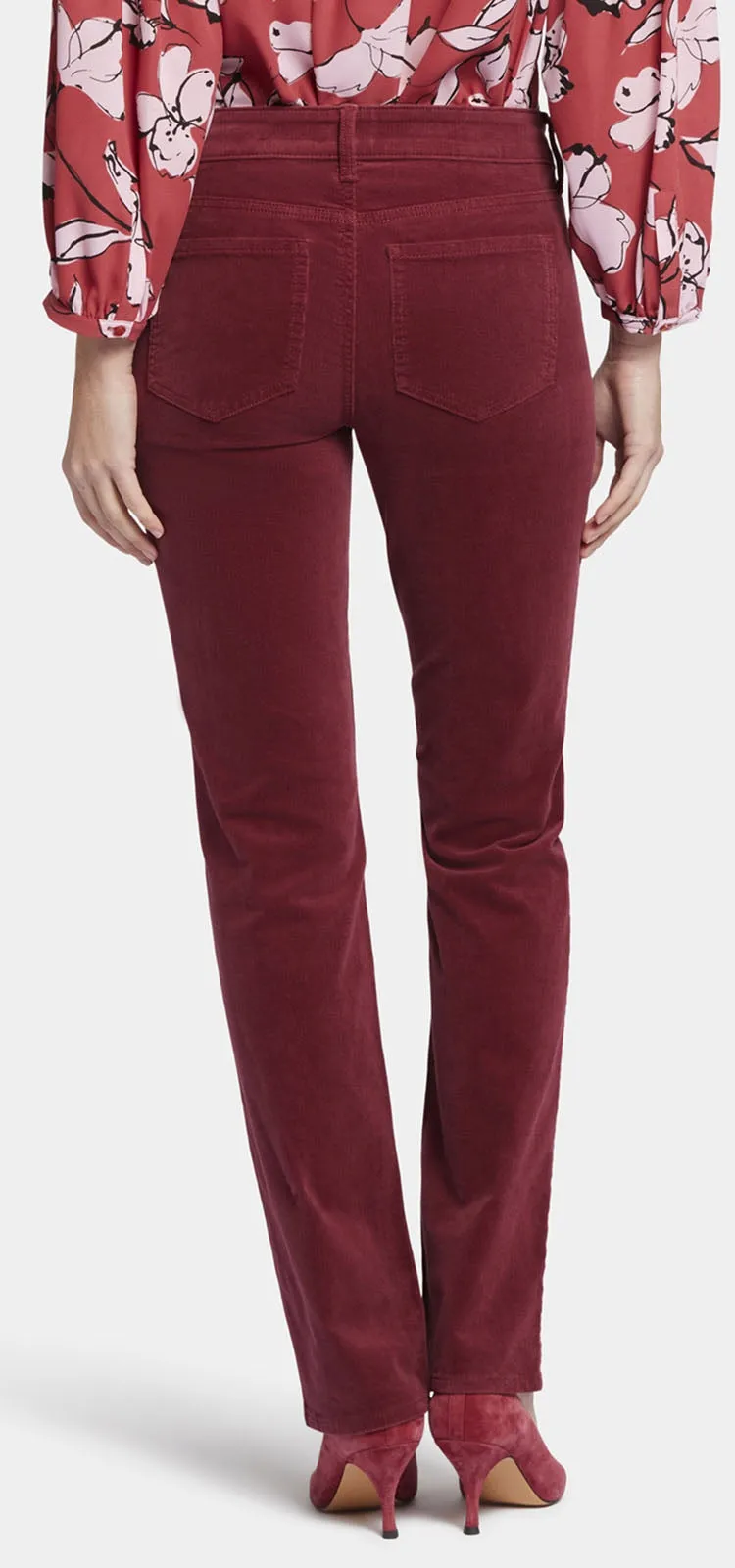 Marilyn Straight Corduroy Broek Rood | Cranberry Pie