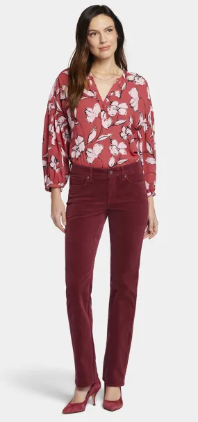 Marilyn Straight Corduroy Broek Rood | Cranberry Pie