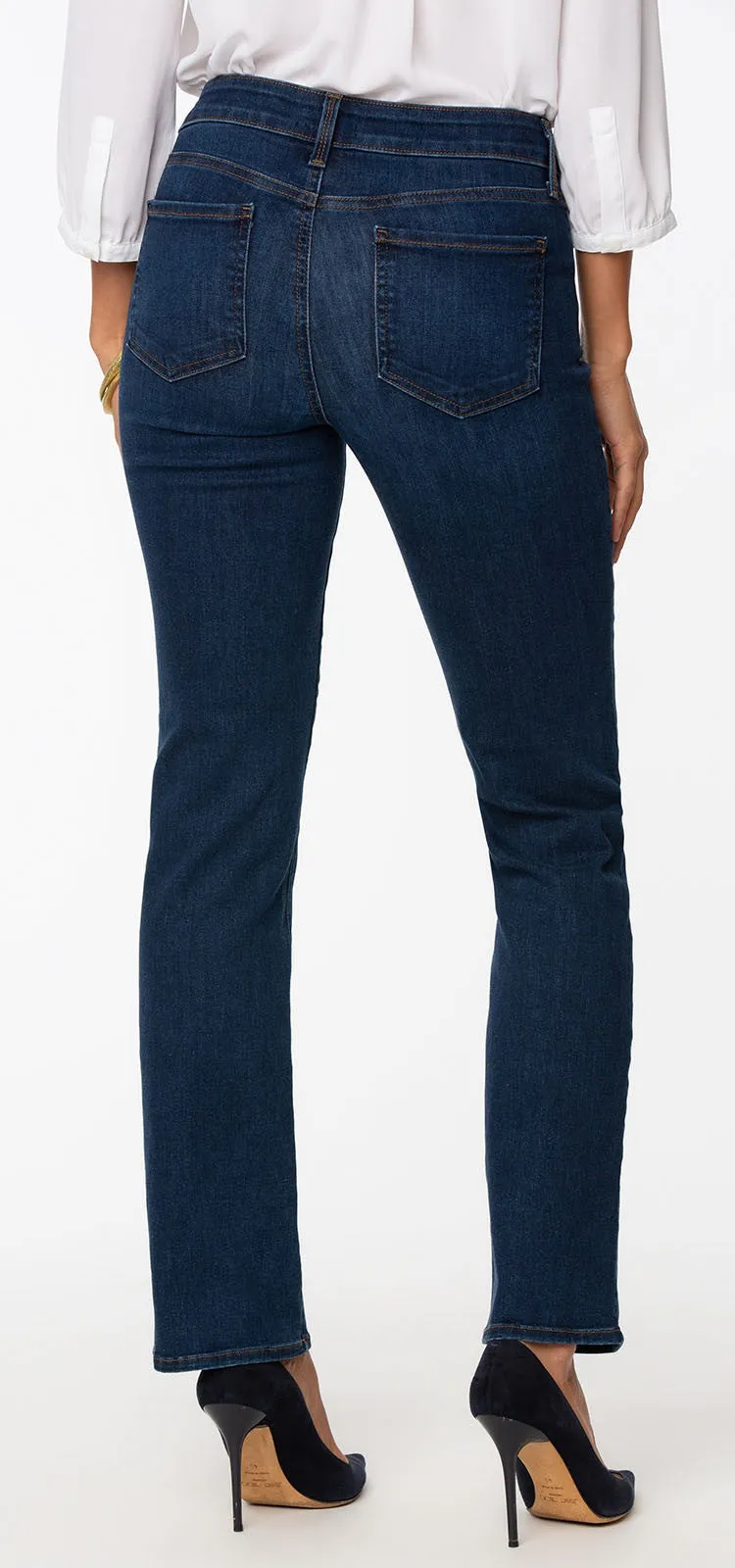 Marilyn Straight Jeans Mediumblauw Premium Denim (Petite) | Quinn