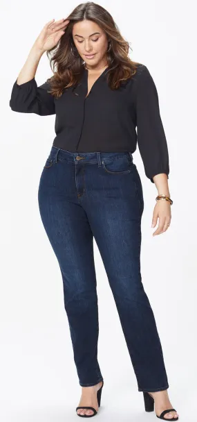 Marilyn Straight Jeans Mediumblauw Premium Denim (Plus) | Quinn