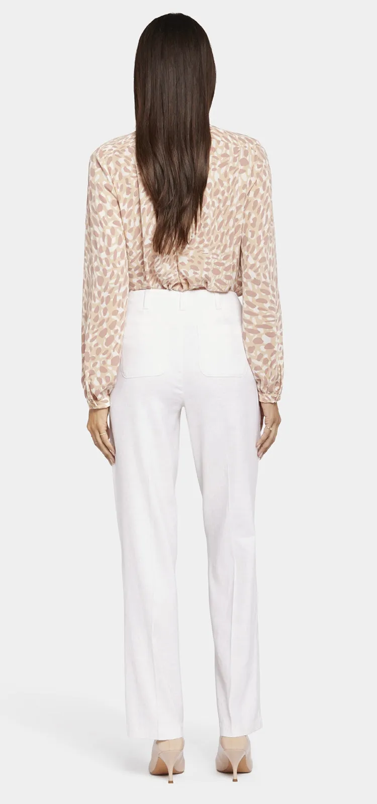 Marilyn Trouser Wit Stretch Linnen | Optic White