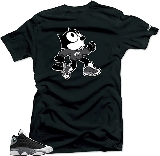 Shirt to Match Jordan 13 Black Flint - The cat