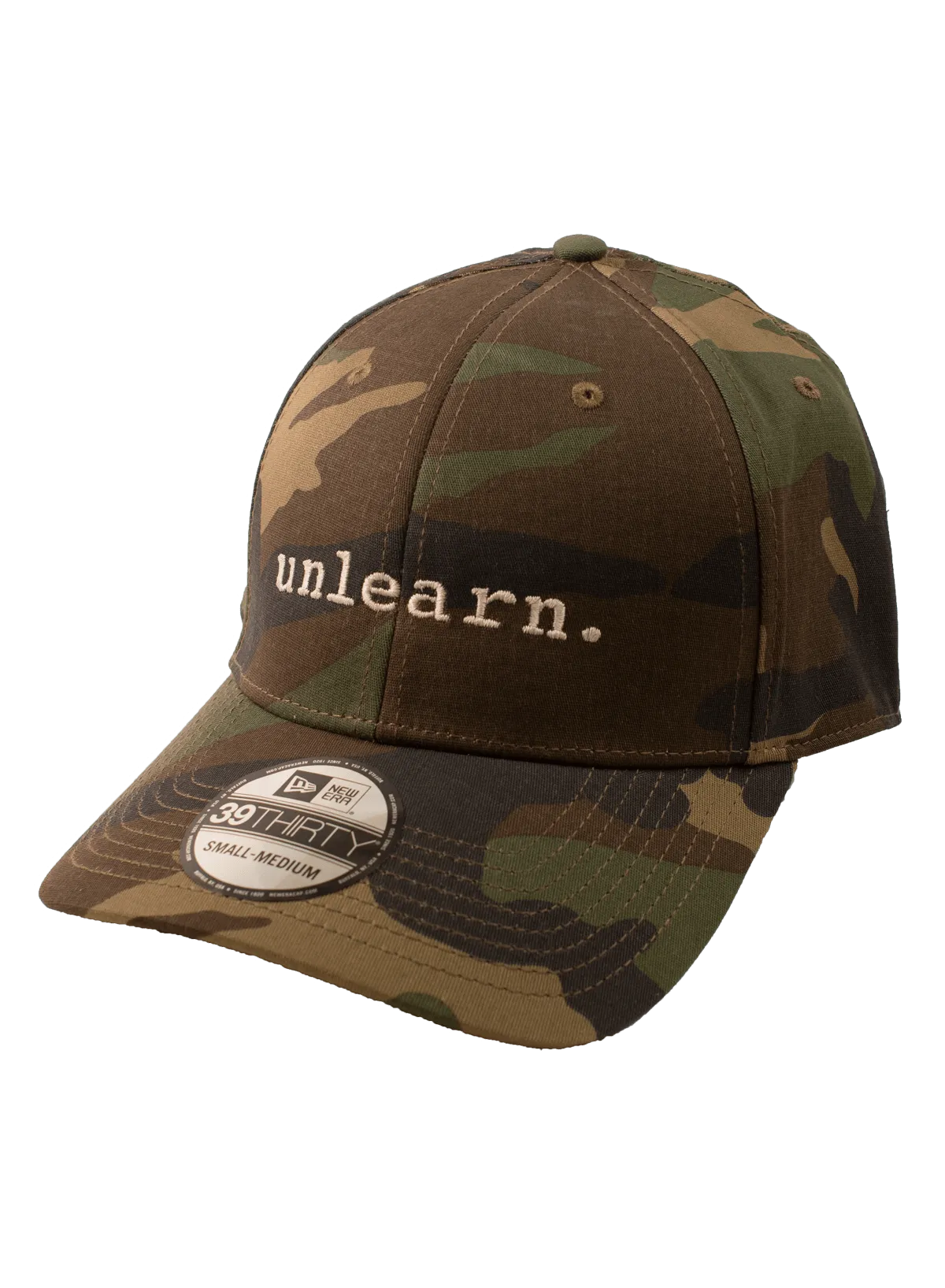 unlearn. Camo New Era Fitted Hat